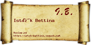 Istók Bettina névjegykártya